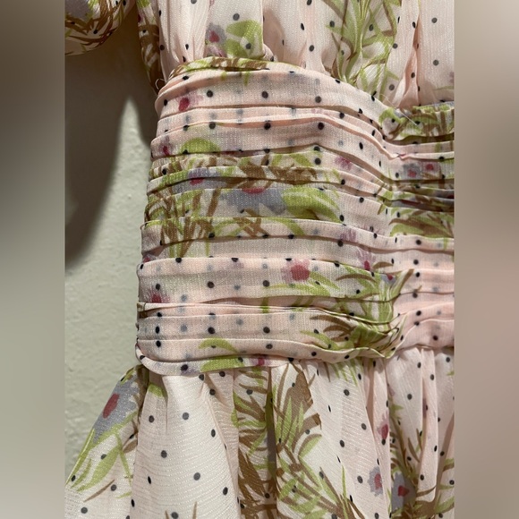 J. ING Girls Teen Pink Floral Black Puff Sleeve Dress *NWT - Picture 7 of 11